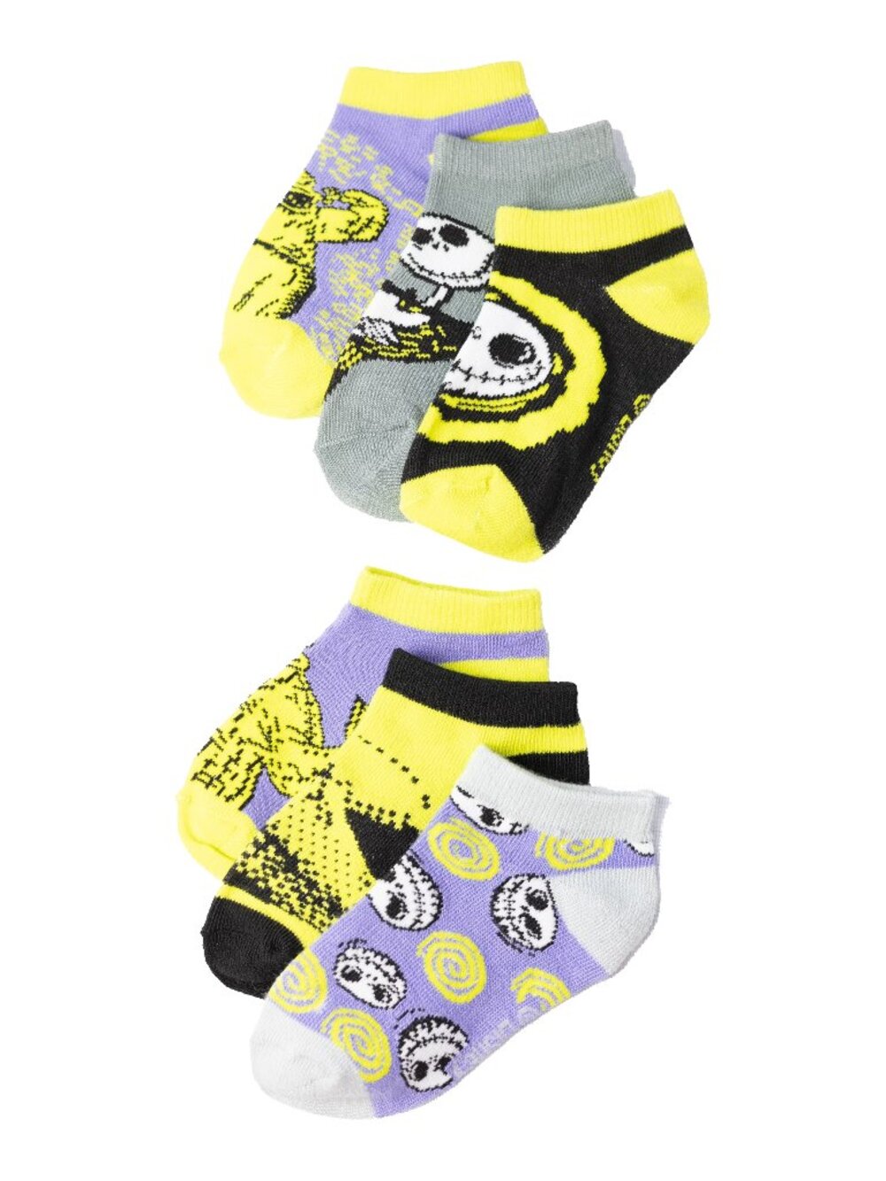 Nightmare Before Christmas Boys No Show Socks 6 Pack Size M 9-2.5 Disney